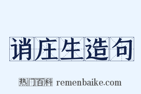 诮庄生造句是什么意思的图片